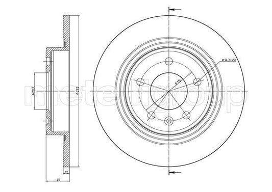 Metelli MET-DBR23-1004C Metelli Brake Rotor Chevrolet / Opel