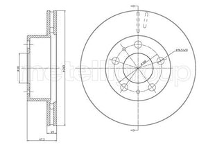 Metelli MET-DBR23-0225 Metelli Brake Rotor Volvo