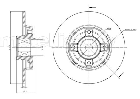 Metelli MET-DBR23-0827 Metelli Brake Rotor Citro+N / Peugeot