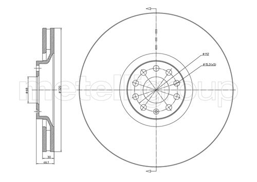 Metelli MET-DBR23-0705C Metelli Brake Rotor Audi / Seat