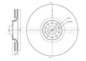 Metelli MET-DBR23-0705C Metelli Brake Rotor Audi / Seat