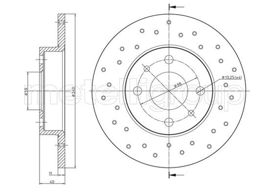 Metelli MET-DBR23-1410FC Metelli Brake Rotor Fiat