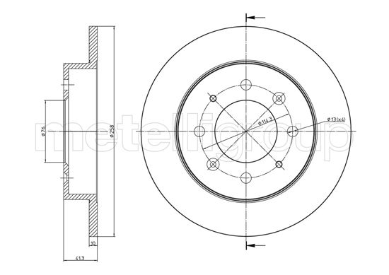 Metelli MET-DBR23-1122C Metelli Brake Rotor Kia