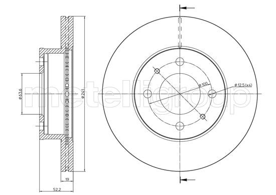 Metelli MET-DBR23-0955 Metelli Brake Rotor Hyundai