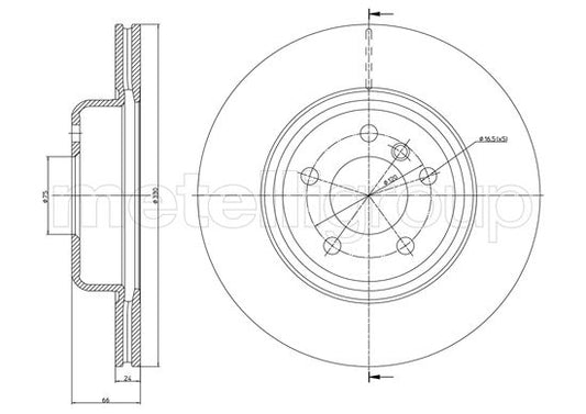 Metelli MET-DBR23-1253C Metelli Brake Rotor BMW