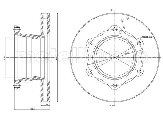 Metelli MET-DBR23-1105 Metelli Brake Rotor Mercedes Benz/ Lcv Truck