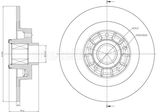 Metelli MET-DBR23-1502 Metelli Brake Rotor Renault