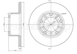Metelli MET-DBR23-0210 Metelli Brake Rotor Mercedes Benz/ Lcv Truck