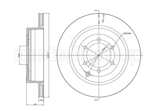 Metelli MET-DBR23-1348C Metelli Brake Rotor for Nissan