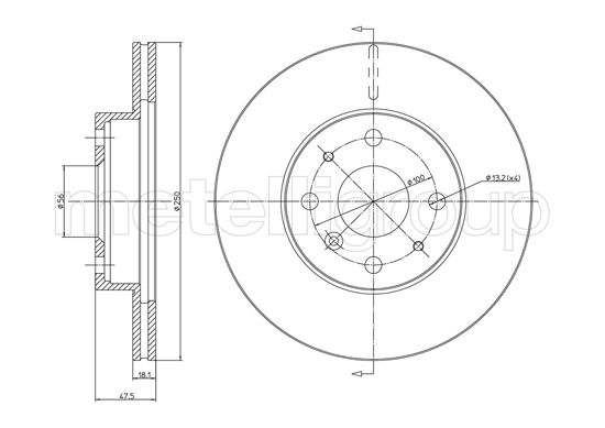 Metelli MET-DBR23-1549 Metelli Brake Rotor Daihatsu