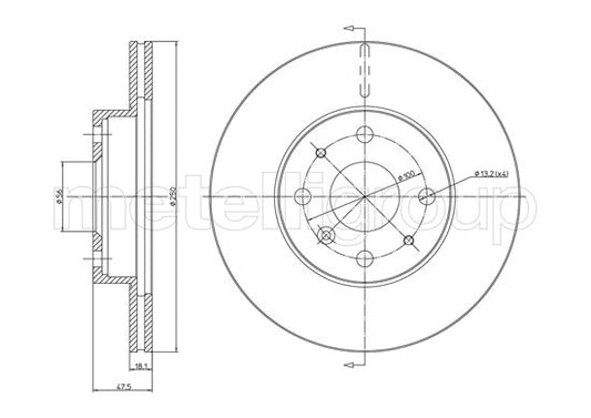 Metelli MET-DBR23-1549 Metelli Brake Rotor Daihatsu