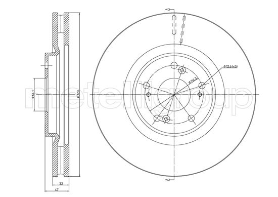 Metelli MET-DBR23-1325C Metelli Brake Rotor Honda