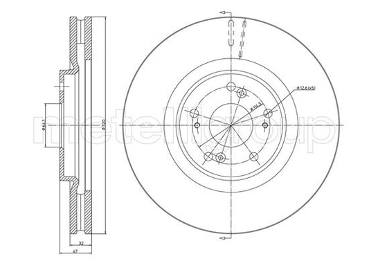 Metelli MET-DBR23-1325C Metelli Brake Rotor Honda