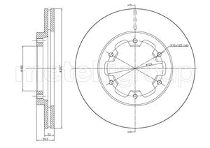Metelli MET-DBR23-0710 Metelli Brake Rotor for Nissan Lcv