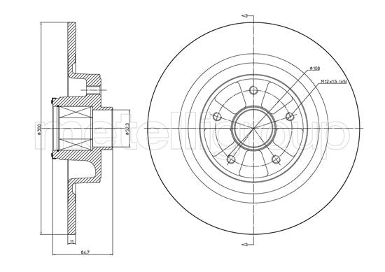 Metelli MET-DBR23-1089 Metelli Brake Rotor Renault