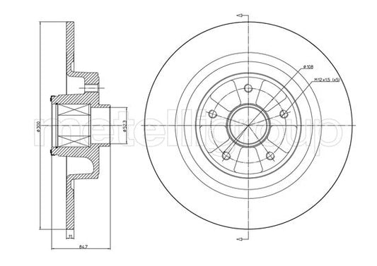 Metelli MET-DBR23-1089 Metelli Brake Rotor Renault