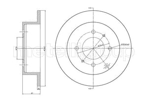Metelli MET-DBR23-1207C Metelli Brake Rotor Hyundai / Kia