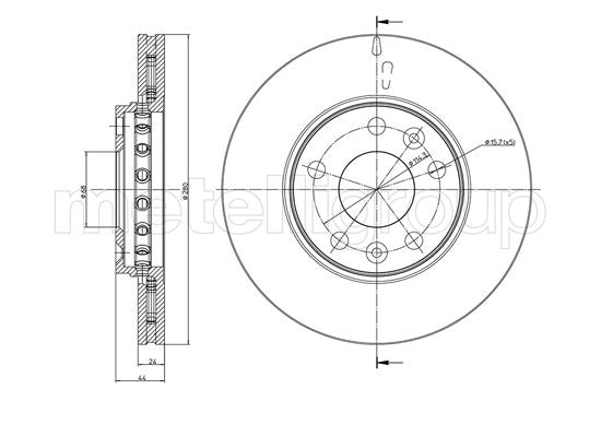Metelli MET-DBR23-0981C Metelli Brake Rotor Dacia / Renault