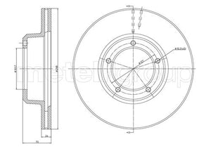 Metelli MET-DBR23-0237 Metelli Brake Rotor Land Rover