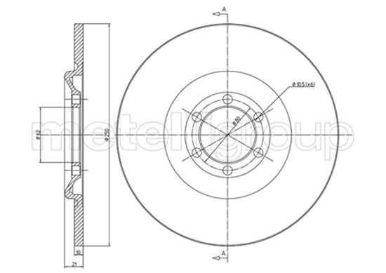 Metelli MET-DBR23-0009 Metelli Brake Rotor Alfa Romeo