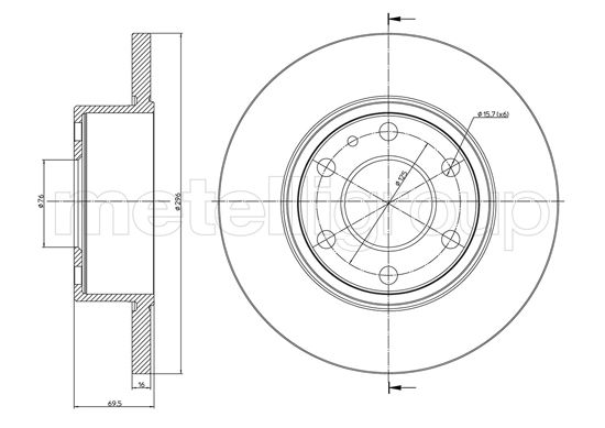 Metelli MET-DBR23-1038C Metelli Brake Rotor Iveco