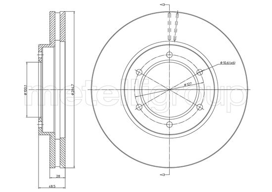 Metelli MET-DBR23-1574 Metelli Brake Rotor for Toyota Lcv