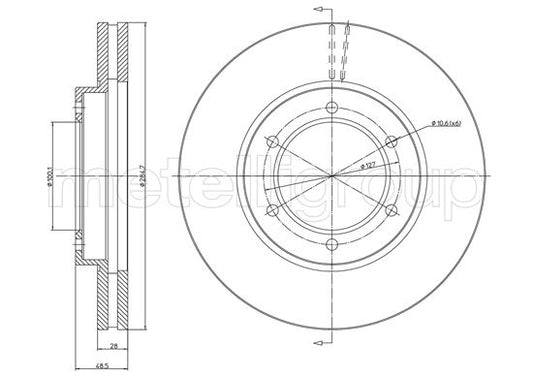 Metelli MET-DBR23-1574 Metelli Brake Rotor for Toyota Lcv