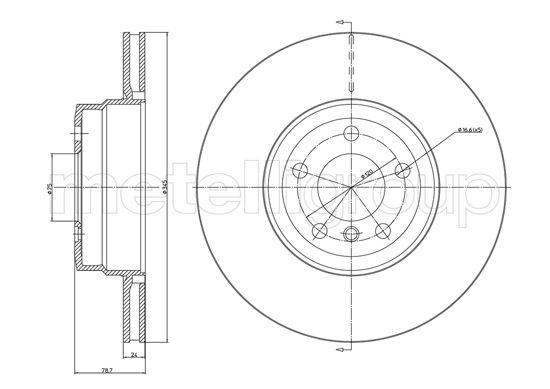 Metelli MET-DBR23-1041C Metelli Brake Rotor BMW