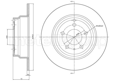 Metelli MET-DBR23-0376C Metelli Brake Rotor Volvo