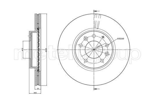 Metelli MET-DBR23-0984C Metelli Brake Rotor for Mazda