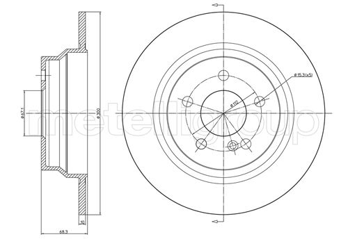 Metelli MET-DBR23-0624C Metelli Brake Rotor Mercedes Benz
