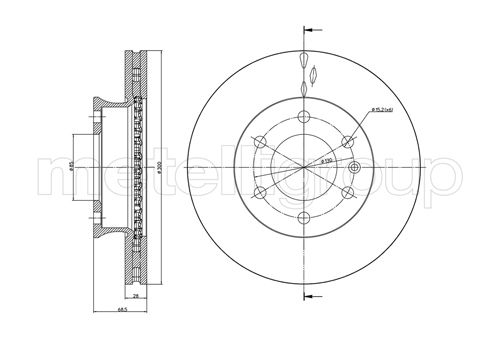 Metelli MET-DBR23-0881 Metelli Brake Rotor Mercedes Benz / VW