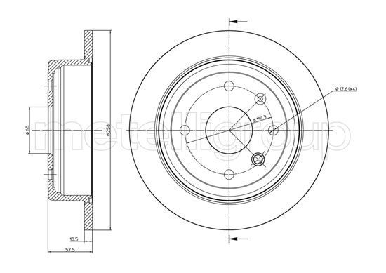 Metelli MET-DBR23-0953 Metelli Brake Rotor Chevrolet / Daewoo