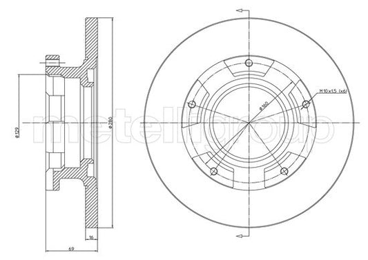 Metelli MET-DBR23-1547 Metelli Brake Rotor Ford Lcv Truck