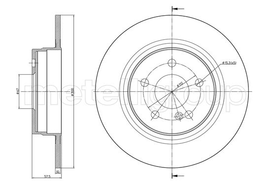 Metelli MET-DBR23-0938C Metelli Brake Rotor Mercedes Benz