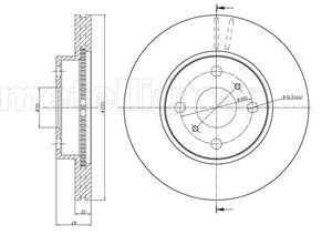 Metelli MET-DBR23-0439 Metelli Brake Rotor for Toyota