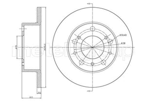 Metelli MET-DBR23-0093 Metelli Brake Rotor Alfa/ Citro+N / Fiat / Peugeot