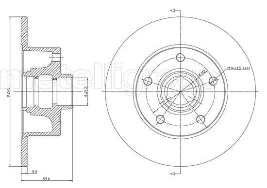 Metelli MET-DBR23-0394 Metelli Brake Rotor Audi