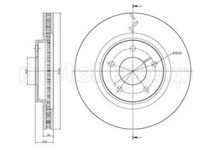 Metelli MET-DBR23-1345C Metelli Brake Rotor Dodge/Jeep/Lancia/Mitsubishi