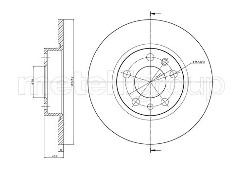 Metelli MET-DBR23-0862C Metelli Brake Rotor Alfa Romeo / Fiat / Jeep