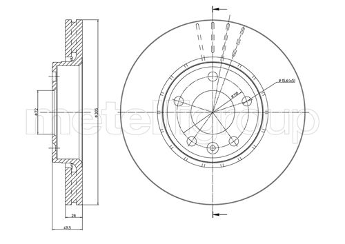 Metelli MET-DBR23-0798 Metelli Brake Rotor for Nissan / Opel / Renault