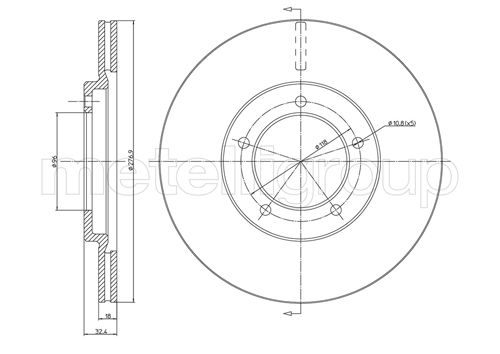 Metelli MET-DBR23-0244 Metelli Brake Rotor Daihatsu