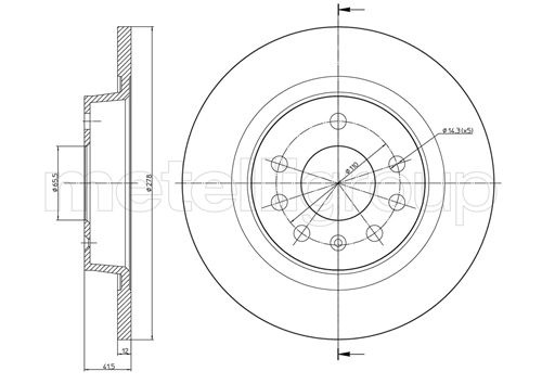 Metelli MET-DBR23-0609C Metelli Brake Rotor Fiat / Opel / Saab
