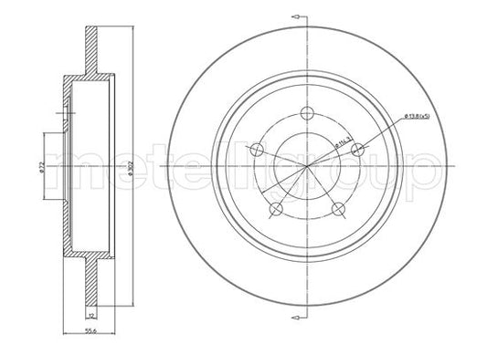 Metelli MET-DBR23-1170C Metelli Brake Rotor Ford Europe