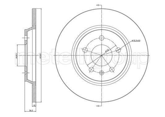 Metelli MET-DBR23-1032C Metelli Brake Rotor Audi