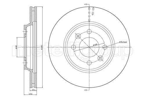 Metelli MET-DBR23-0670 Metelli Brake Rotor Saab