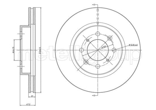 Metelli MET-DBR23-0235 Metelli Brake Rotor Honda / Rover
