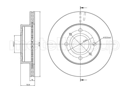 Metelli MET-DBR23-0905 Metelli Brake Rotor Hyundai