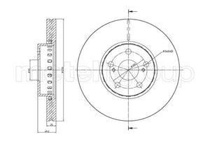 Metelli MET-DBR23-0845C Metelli Brake Rotor for Toyota