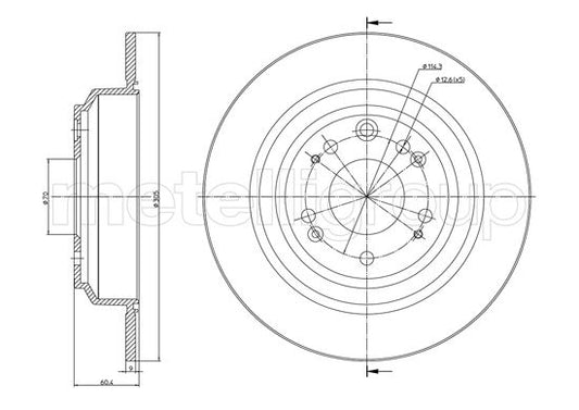 Metelli MET-DBR23-1420C Metelli Brake Rotor Honda